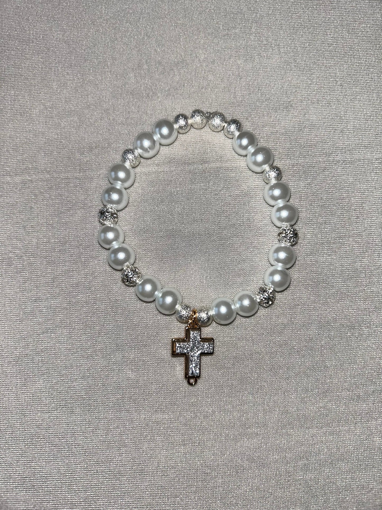 Silver Pearl Cross